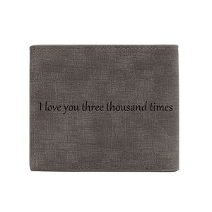 Personalized Photo Engraving Leather  Wallet In Gray