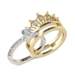 Load image into Gallery viewer, 2 in 1 round cut crown sound ring
