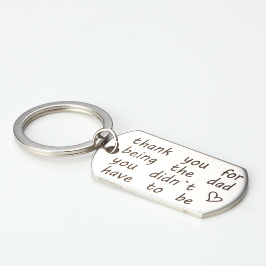 Dog Tag KeyChain-thank you for being the dad you