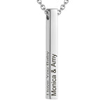 Load image into Gallery viewer, 4 Sides Engraved Vertical Bar Necklace
