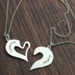 Load image into Gallery viewer, Personalized Breakable Heart Name Necklace for Couples
