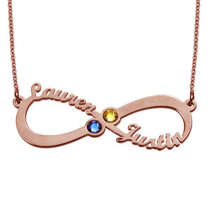 Infinity Name Necklace with Birthstones