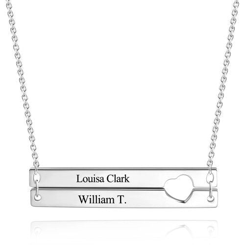 Engraved Double Bar Necklace