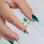Load image into Gallery viewer, Emerald Evil Eye Ring
