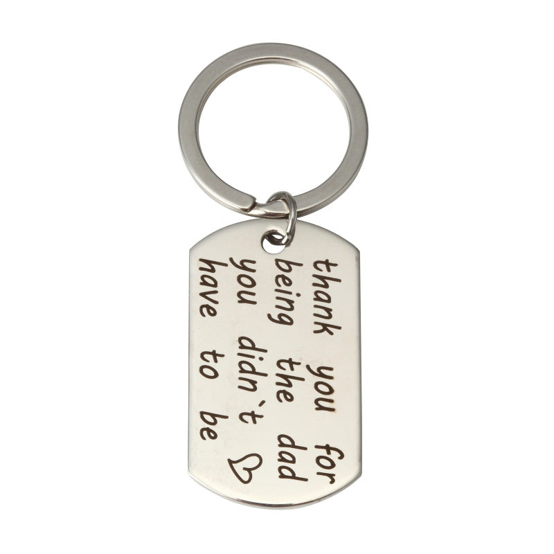 Dog Tag KeyChain-thank you for being the dad you