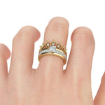 Load image into Gallery viewer, 2 in 1 round cut crown sound ring
