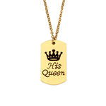 Load image into Gallery viewer, Engraved Couple Necklace-His Queen Her King
