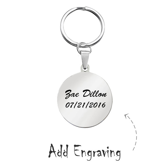 Personalized Photo Keychain Titanium Steel Round-Shaped