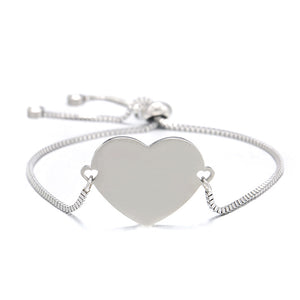 Free Engraving Heart Shape Bracelet