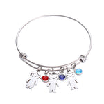 Load image into Gallery viewer, Custom Children Charm Pendant Bangle With Birthstone
