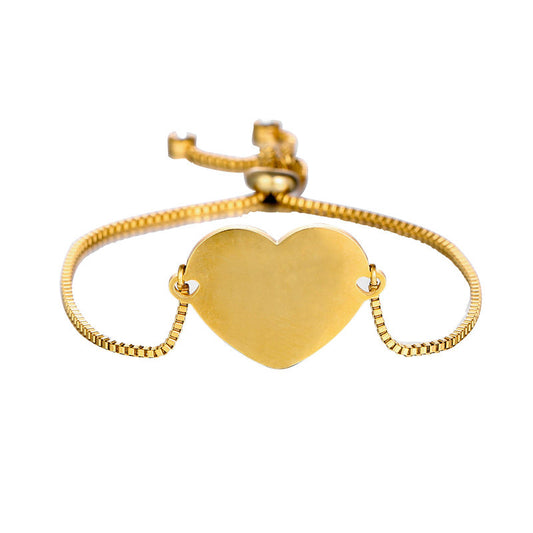 Free Engraving Heart Shape Bracelet