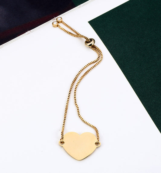 Free Engraving Heart Shape Bracelet