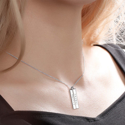 Vertical Two Bar Necklace with Engraving