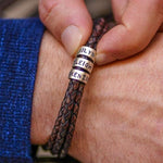 Load image into Gallery viewer, Braided Leather Bracelet with Custom 1-7 Beads
