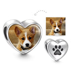 Load image into Gallery viewer, Paw Print Heart Photo Charm Silver
