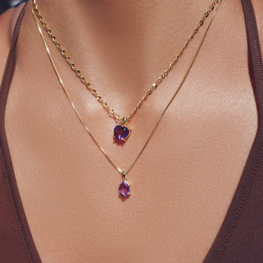 Amethyst Heart Necklace