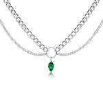 Load image into Gallery viewer, Emerald Double Chain Choker

