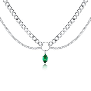 Emerald Double Chain Choker