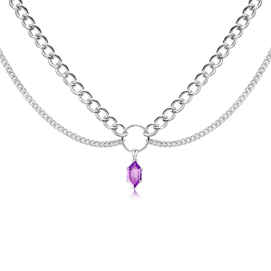 Amethyst Double Chain Choker