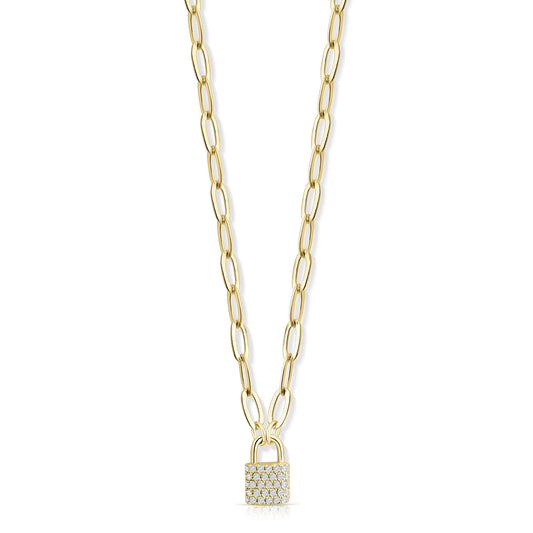 Diamond Lock Necklace