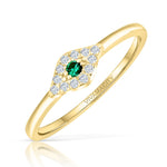 Load image into Gallery viewer, Emerald Evil Eye Ring

