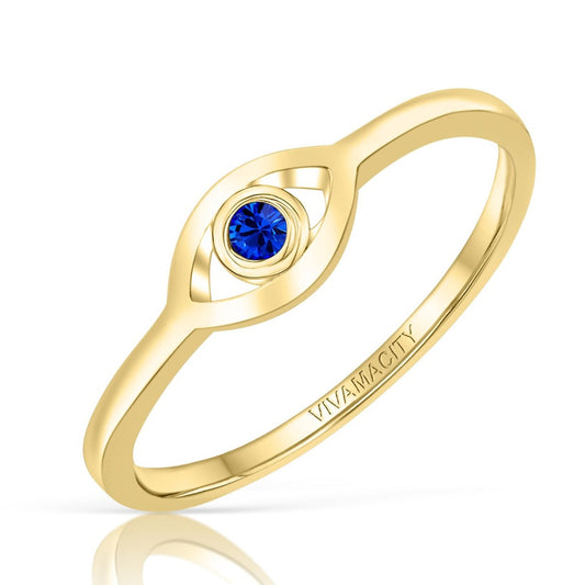 Sapphire Evil Eye Ring