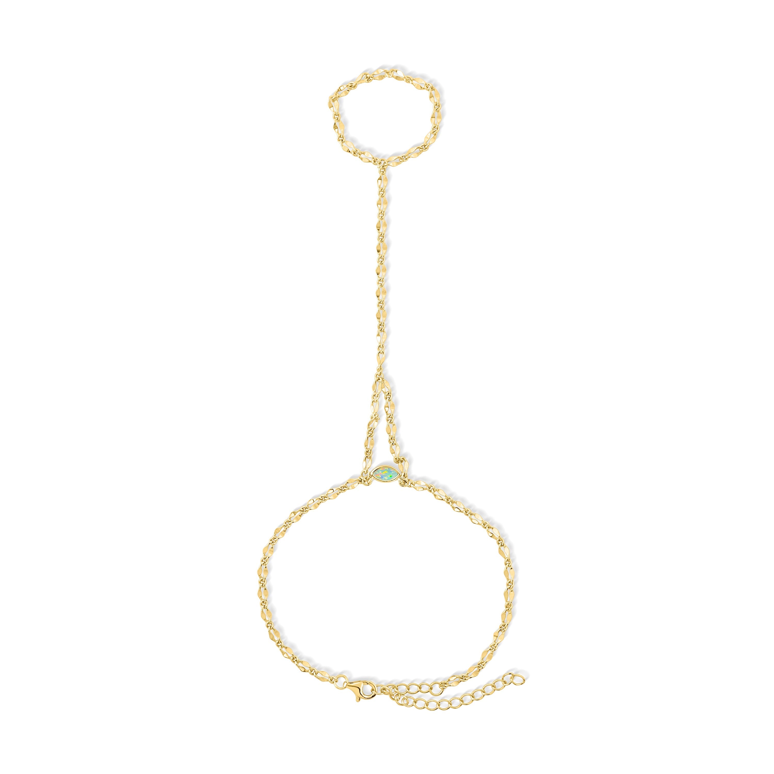 Delicate Opal Hand Chain
