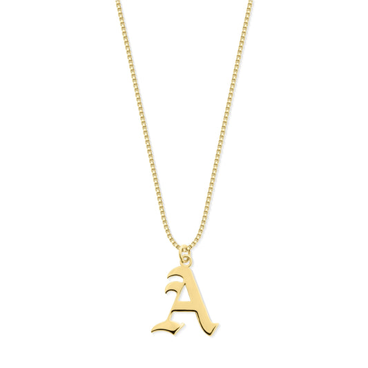 Gothic Initial Necklace