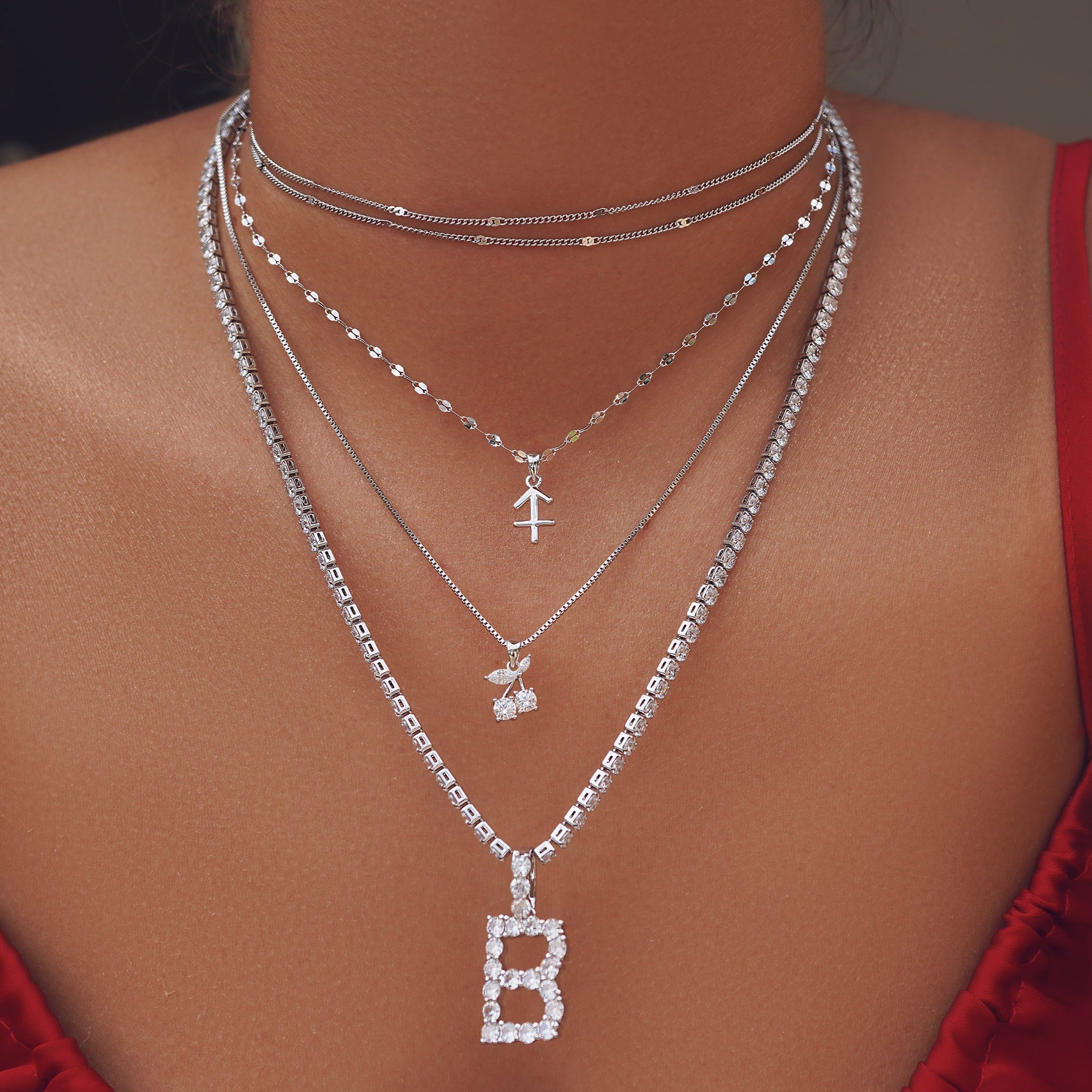Iced Out Initial Necklace
