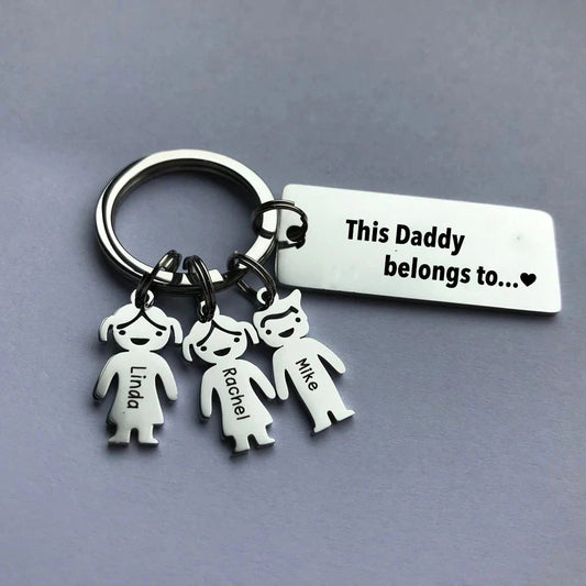 Personalized Family Name Keychain - Father's day gift