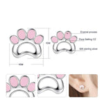Load image into Gallery viewer, Pink Paw Sterling Silver Earrings
