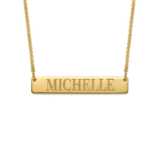 Engraved Bar Necklace