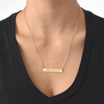 Load image into Gallery viewer, Engraved Bar Necklace in 18K Gold Plating
