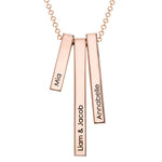 Load image into Gallery viewer, Engraved Triple 3D Vertical Bar Necklace
