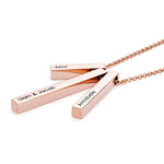Load image into Gallery viewer, Engraved Triple 3D Vertical Bar Necklace
