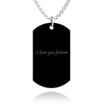 Load image into Gallery viewer, Men&#39;s Engraved Stainless Steel Dog Tag Photo Pendant Necklace
