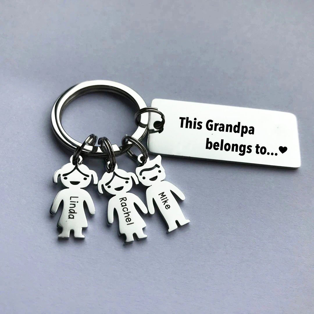 Personalized Family Name Keychain - Father's day gift