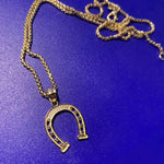 Load image into Gallery viewer, Solid 14k Yellow Gold Lucky Charm Horseshoe Pendant
