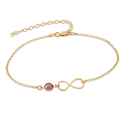 Infinity Ankle Bracelet with Birthstone
