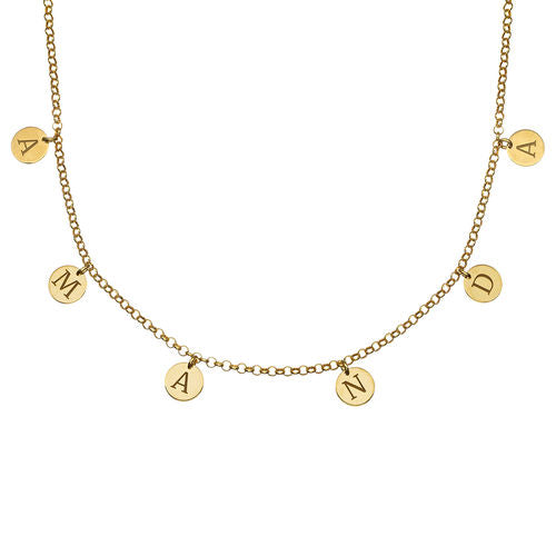 Initials Choker Necklace in 18k Gold Plating