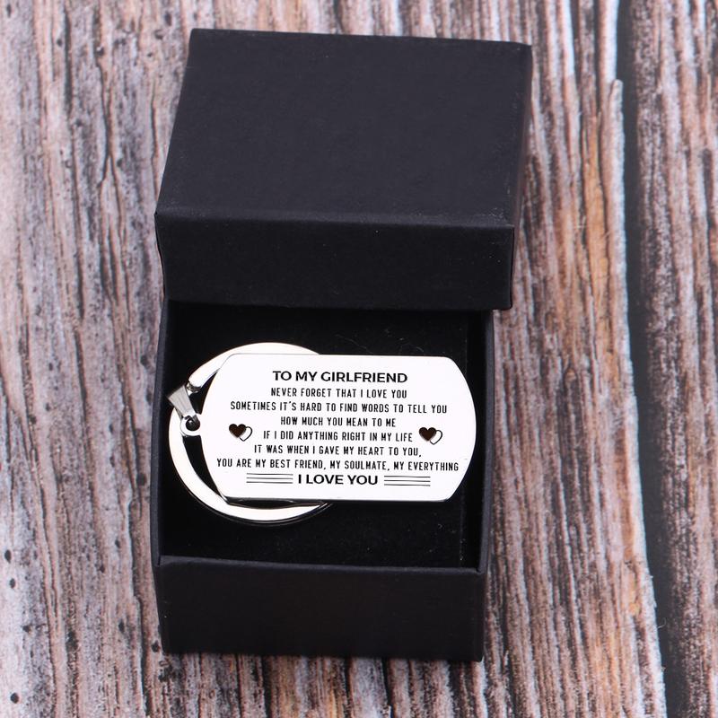 To My Girlfriend, Never Forget That I Love You - Dog Tag Keychain
