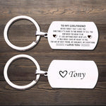Load image into Gallery viewer, To My Girlfriend, Never Forget That I Love You - Dog Tag Keychain
