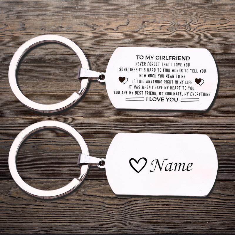 To My Girlfriend, Never Forget That I Love You - Dog Tag Keychain