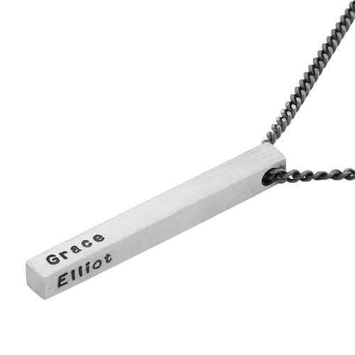 Men 3D Bar Necklace
