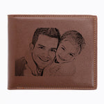 Load image into Gallery viewer, Personalized Double-Sided Photo Leather Men&#39;s Trifold Wallet
