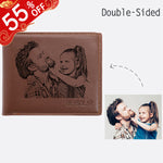 Load image into Gallery viewer, Personalized Double-Sided Photo Leather Men&#39;s Trifold Wallet
