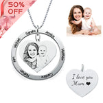 Load image into Gallery viewer, Personalized Photo Necklace With Carved Names
