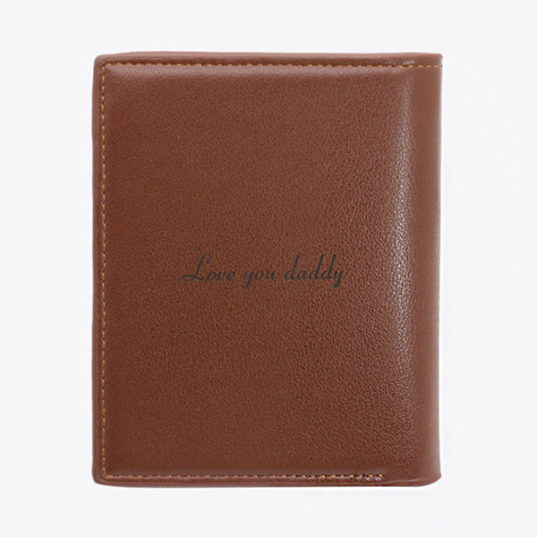 Personalized Photo Leather Men's Trifold Vertical Wallet