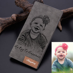 Personalized Photo Wallet Gray