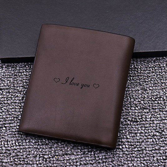 Personalized Ultra Thin Vertical Men's Photo Wallet